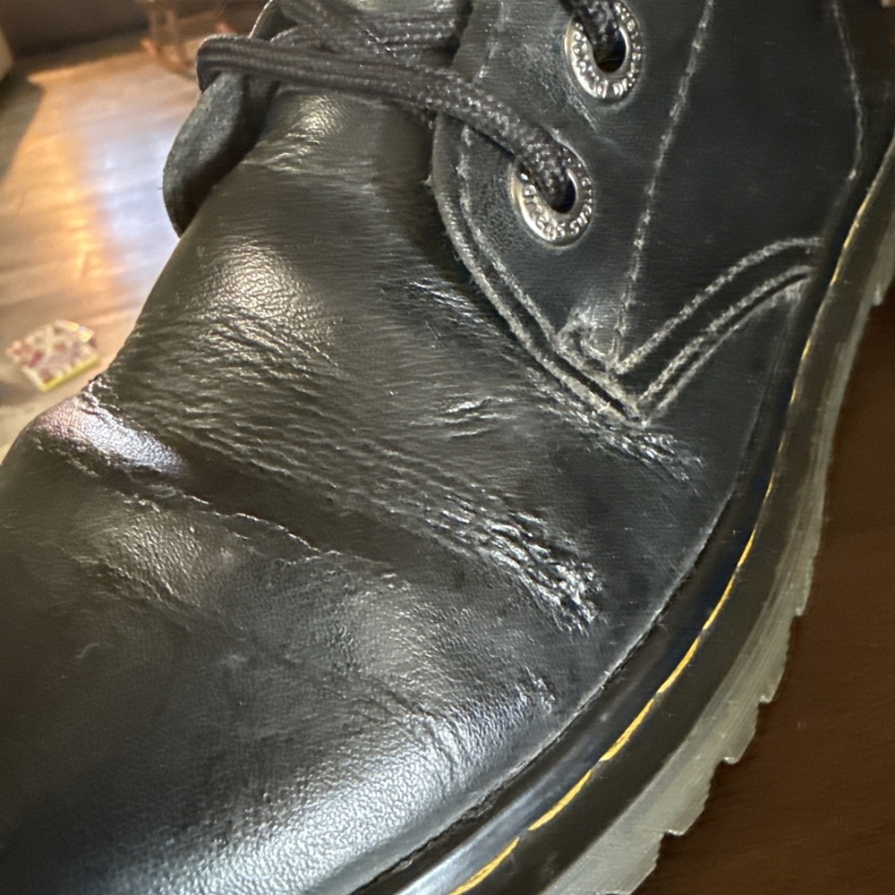 Dr Martens Combat Boots Womens 6 Luana Back Leather Lace Up Retro Grunge Docs - Picture 9 of 10